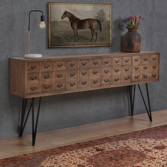 BOSWORTH OLD ELM PHARMACY SIDEBOARD/BUFFET BLACK & NATURAL - MyChocolateWood