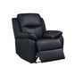 LANCY PREMIUM LEATHER 3 SEATER RECLINER SOFA + 2-SINGLE MANUAL RECLINER  ARMCHAIRS BLACK