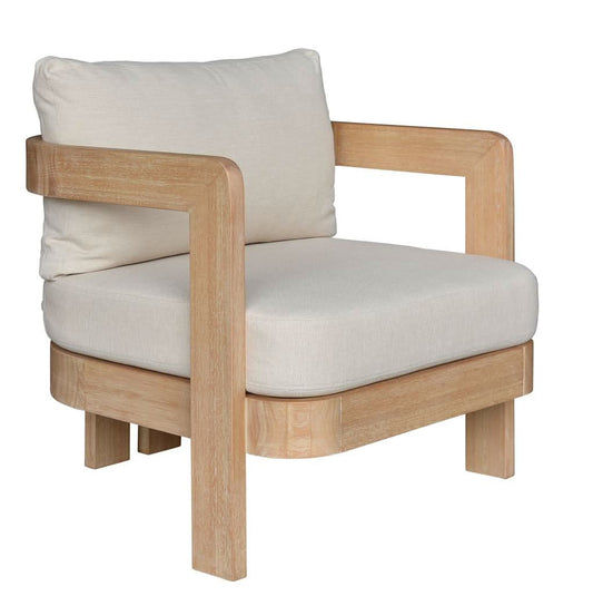 VERONA EUCALYPTUS TIMBER ARMCHAIR CREAM/LIGHT SMOKE