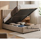 Gilden Fabric King Bed with Gas Lift Storage Coffee