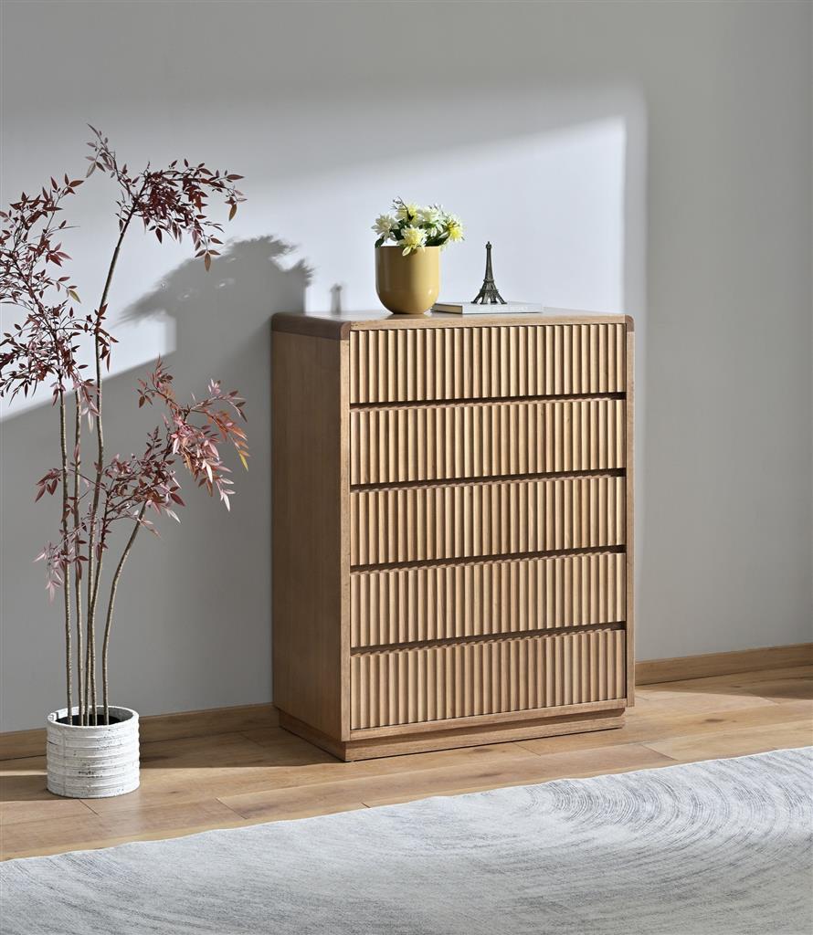 Ava Messmate Timber 5 Drawer Tallboy /Chest of Drawers