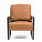 FENNIX ARMCHAIR  ACCENT CHAIR - BLACK FRAME/RICH BROWN PU UPHOLSTERY