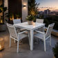 Finnigan 5 pce. Outdoor Aluminium Dining Set in White/Grey