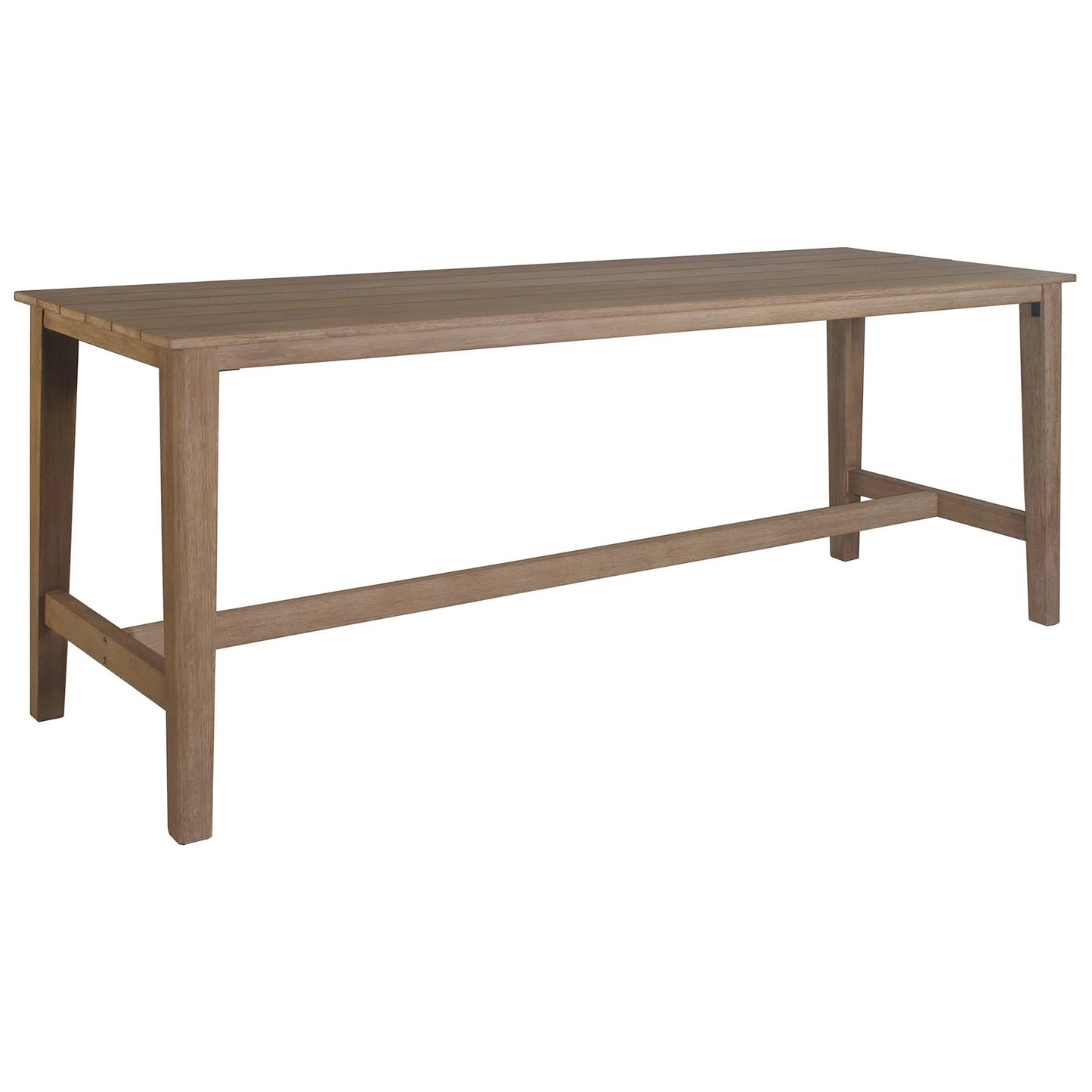 ATHENA EUCALYPTUS TIMBER OUTDOOR BAR TABLE NATURAL 240CM