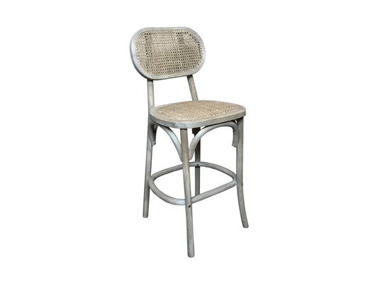 BAHAMAS GREY HAMPTON STYLE RATTAN BAR STOOL/COUNTER STOOL - MyChocolateWood