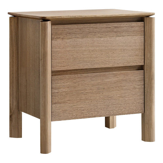 Jinetta Solid Messmate Timber 2-Drawer Bedside Table Light Smoke
