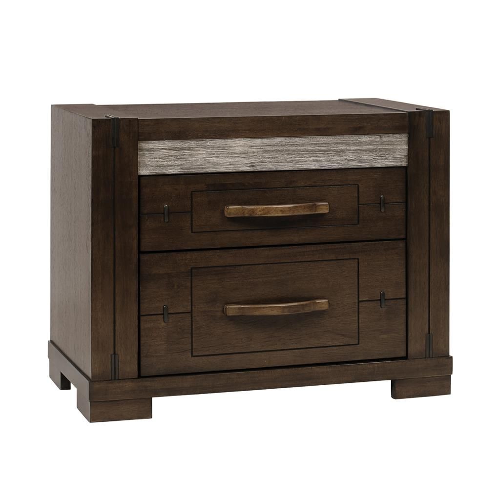 HERITAGE MALAYSIAN HARDWOOD 2 DRAWER BEDSIDE TABLES CHARCOAL GREY