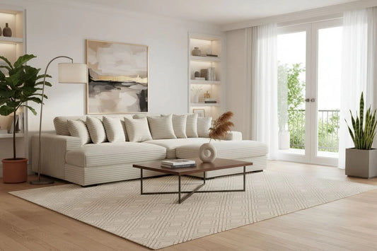 Karel Corduroy 2-Seater Sofa Bed Beige
