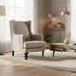 SILAS BEIGE CHENILLE WING BACK ARMCHAIR/OCCASIONAL CHAIR - MyChocolateWood