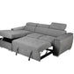 SUTTON FABRIC 2-SEATER SOFA W/ SINGLE BED & LHF CHAISE DARK GREY