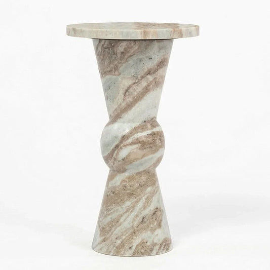 BERG SOLID MARBLE SIDE TABLE/LAMP TABLE/ACCENT TABLE - MyChocolateWood