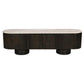 Birgit Solid Mango Hardwood 4-Door Marble Top Sideboard/Buffet