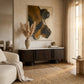 Birgit Solid Mango Hardwood 4-Door Marble Top Sideboard/Buffet
