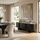Birgit Solid Mango Hardwood 4-Door Marble Top Sideboard/Buffet