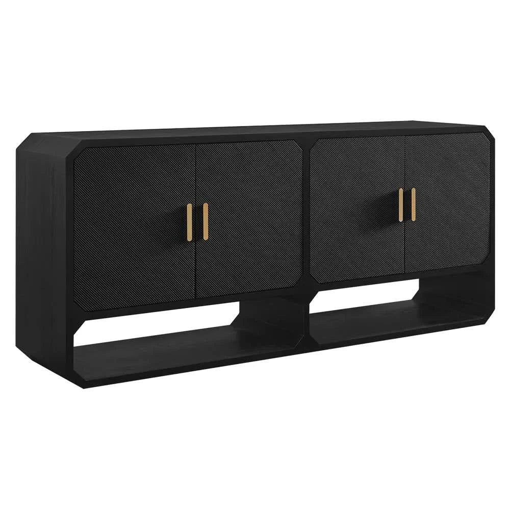 DELGARDO 4-DOOR BUFFET/SIDEBOARD BLACK - MyChocolateWood