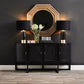 ENNIS OAK & OAK VENEER 4-DOOR BUFFET/SIDEBOARD BLACK