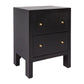 JAYLA SMALL BLACK 2-DRAWER BEDSIDE TABLE - MyChocolateWood