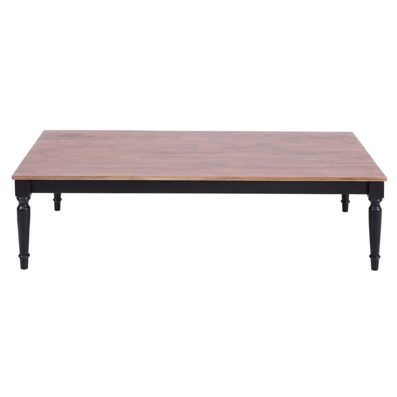 Boland Timber Coffee Table - Mango Wood Top - 160cm Natural/Black