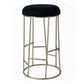 JACE GOLD STEEL BAR STOOL - BLACK LINEN - MyChocolateWood