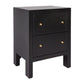 Jayla Small 2-Drawer Bedside Table in Black - Chocolate Wood