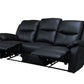 LANCY PREMIUM LEATHER 3 SEATER RECLINER SOFA + 2-SINGLE MANUAL RECLINER  ARMCHAIRS BLACK
