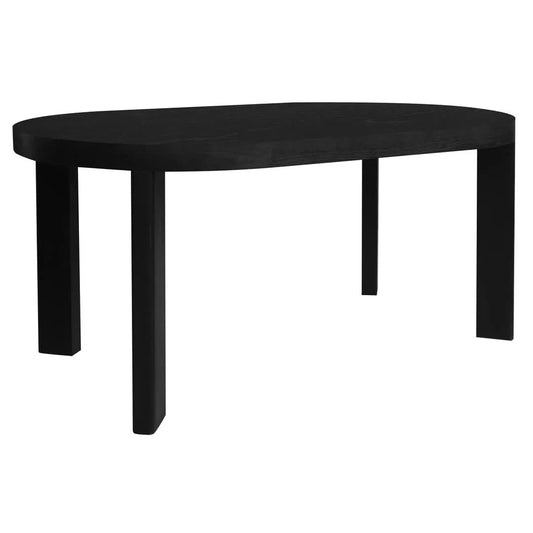 Apollo Solid Mahogany Oval Dining Table 165cm in Black - Chocolate Wood