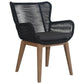 ATHENA EUCALYPTUS TIMBER & ROPE OUTDOOR DINING CHAIR BLACK/NATURAL
