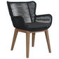 Athena Eucalyptus Timber & Rope Outdoor Dining Chair in Black - Chocolate Wood