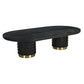 Raven Handmade Solid Mango Column Coffee Table with Gold Accents