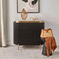 DENEUVE 3 DRAWER CHEST OF DRAWERS BLACK WITH CARRARA MARBLE TOP - MyChocolateWood