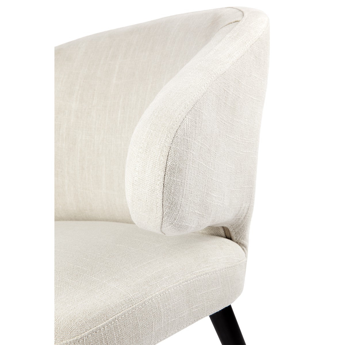 AUBERT BLACK OAK LEG DINING CHAIR WITH NATURAL LINEN - MyChocolateWood
