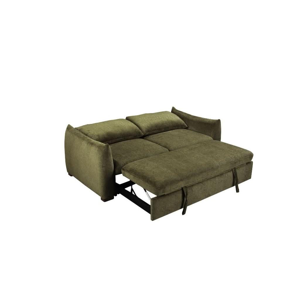 OAKLI FABRIC PULLOUT 3-SEATER SOFA BED GREEN - MyChocolateWood