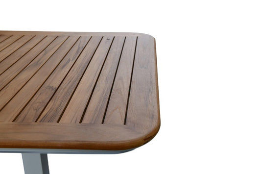 Bradley Outdoor Aluminium Bar Table White /Natural