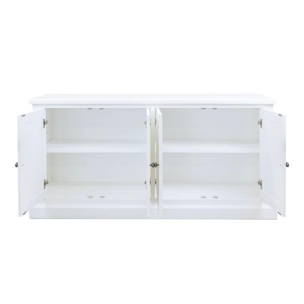 SHERBORNE ACACIA WOOD 4-DOOR BUFFET/SIDEBOARD WHITE - MyChocolateWood