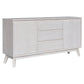 HALIFAX SOLID ACACIA TIMBER BUFFET TWO DOORS 3 DRAWERS IN BRUSHED WHITE