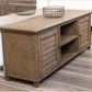 DEVONSHIRE ACACIA TIMBER 3-DOOR 3-DRAWER BUFFET/SIDEBOARD BRUSHED KHAKI
