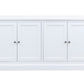 BRETTON ACACIA TIMBER 4 DOOR BUFFET/SIDEBOARD WHITE