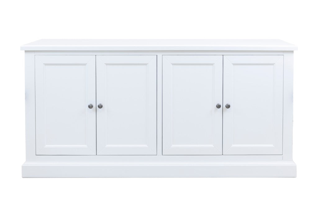 BRETTON ACACIA TIMBER 4 DOOR BUFFET/SIDEBOARD WHITE