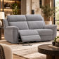 Camrose Fabric 2-Seater Electric Recliner Sofa Flax - Chocolate Wood