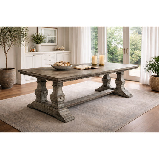 DEVO RECYCLED HARDWOOD TIMBER RUSTIC DINING TABLE GREY 250CM (Copy) - MyChocolateWood