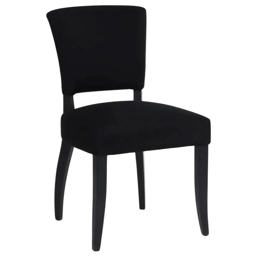 SET OF 2 CAVENDISH LINEN DINING CHAIR BLACK - MyChocolateWood
