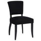 Cavendish Linen Dining Chair in Black, Set of 2 - Chocolate Wood