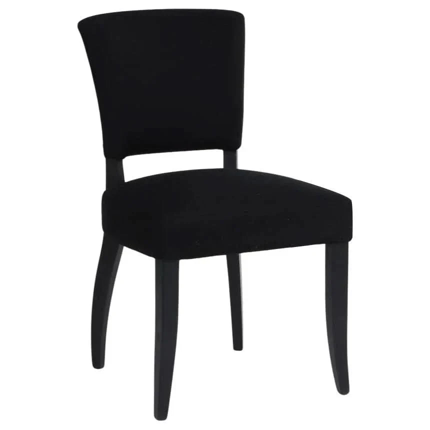 Cavendish Linen Dining Chair in Black, Set of 2 - Chocolate Wood
