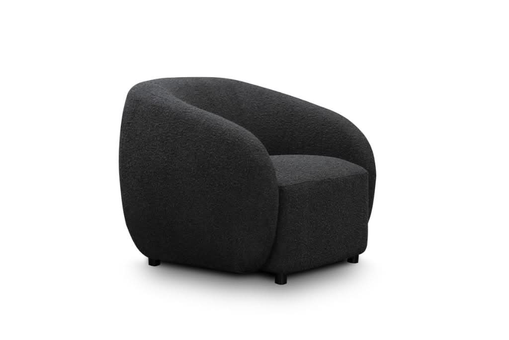 SUKI BOUCLE 3-SEATER ARMCHAIR CHARCOAL - MyChocolateWood