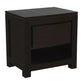 Tanaka Solid Mahogany 1 Drawer Bedside Table in Chocolate - Chocolate Wood