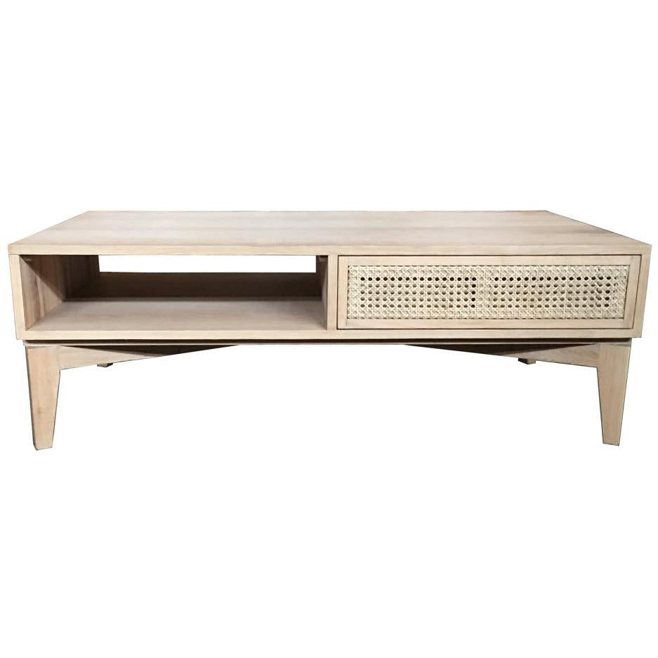 BAHAMAS SOLID OAK 2-DRAWER COFFEE TABLE NATURAL OAKWOOD - MyChocolateWood