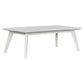 HALIFAX SOLID ACACIA TIMBER COFFEE TABLE  IN BRUSHED WHITE 180CM