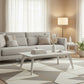 HALIFAX SOLID ACACIA TIMBER COFFEE TABLE  IN BRUSHED WHITE 180CM