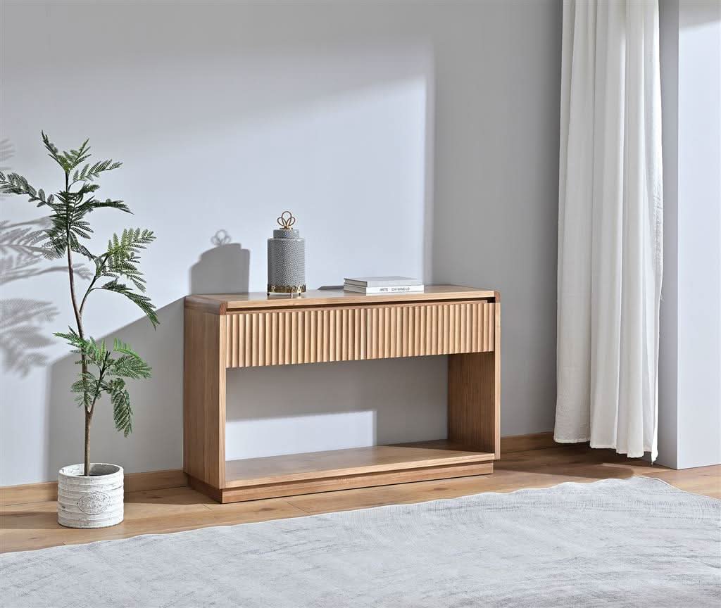 Denby Messmate Timber 2-Drawer Console Table/Hall Table Light Smoke