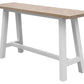 MIRAN PARQUETRY TOP CONSOLE TABLE/HALL TABLE WHITEWASH OAK TOP/WHITE PAINTED BASE 130CM